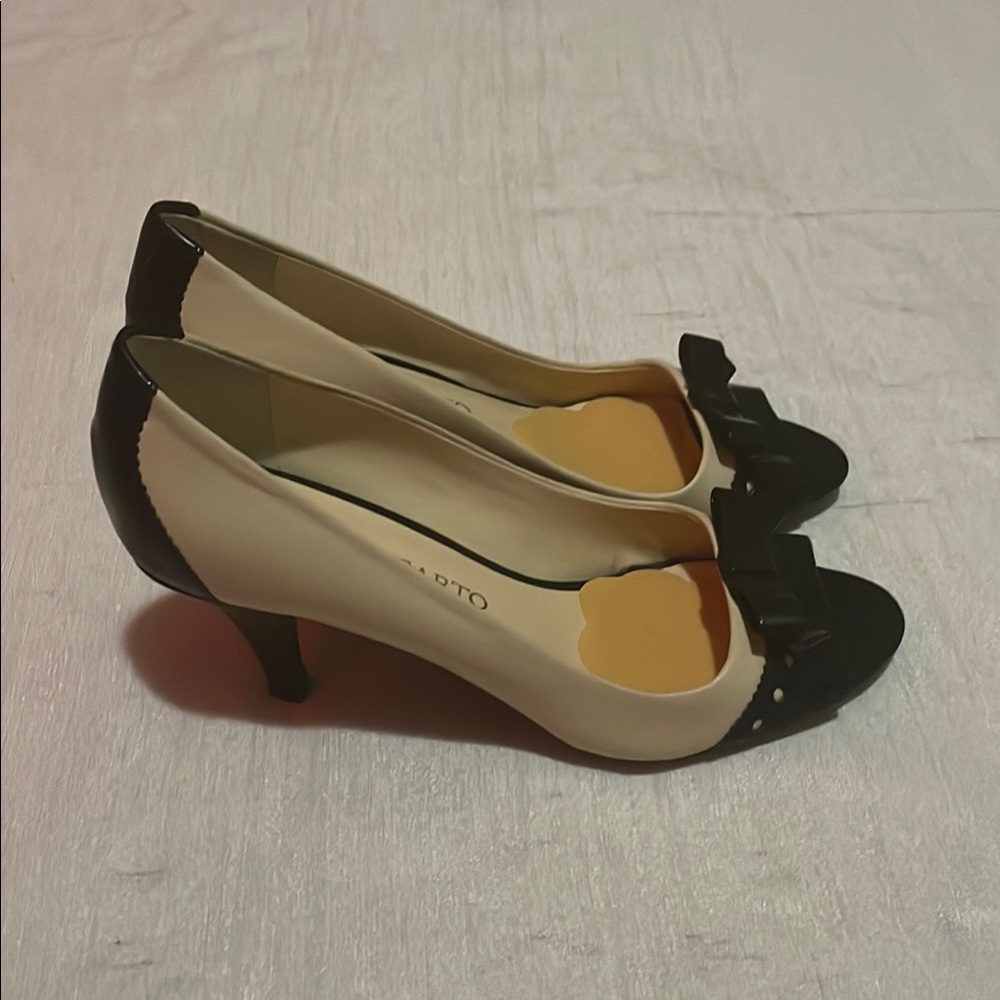 Franco Sarto (IN BOX) Black and Cream Women's Shoes - Picture 4 of 8